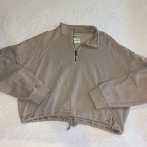 American Eagle cropped quarter-zip